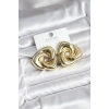 Pirinç Gold Renk Geometrik Vintage Kadın Küpe 5886