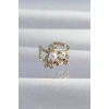 Pirinç Gold Renk İncili Ahtapot Earcuff Küpe 5886