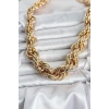 Pirinç Gold Renk Sarmal Halat Model Kadın Kolye 5886
