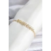 Pirinç Gold Renk Zirkon Taşlı Çavuş Model Su Yolu Kadın Bileklik 5886