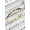 Pirinç Renkli Zirkon Taşlı Kalp Model Gold Renk Kadın Kelepçe 5886