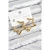 Pirinç Yıldız Model Gold Renk Kadın Küpe 5886