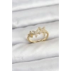 Pirinç Yıldız Model Gold Renk Kadın Yüzük 5886