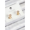 Pirinç Zirkon Taşlı Dondurma Model Gold Renk Çocuk Küpe 5886