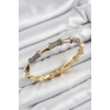 Pirinç Zirkon Taşlı Kemik Model Gold Renk Vip Kadın Bileklik 5886