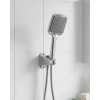 Siyah Duş Seti El Duşu Başlığı Spiral Hortum ve Duvar Askısı Banyo Duş Seti