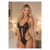 Siyah Lcralı Tül Bodysuit