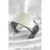 Siyah Mermer Desen Akrilik Plastik Gümüş Oval Plaka Model Vintage Kadın Bilezik 5886