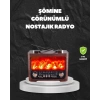 Solar Şarjlı Şömine Işıklı Bluetooth Hoparlör – Radyo USB TF Kart Destekli