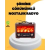 Taşınabilir Şömine Görünümlü Bluetooth Hoparlör – Solar Şarjlı Alev Işıklı 7W Ses