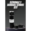 Termos Seti Paslanmaz Çelik 3 Bardaklı Vakumlu Termos Set 500 Ml 12 Saate Kadar Isı Koruma