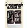 Tırnak Bakımı Tırnak Makası Profesyonel 12 Parça El Ayak Manikür Pedikür Seti