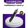 USB Yuvalı Anahtarlı Üçlü Priz 2 Metre Kablolu