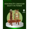 Vintage Kum Saati + Deniz Feneri Modeli – Ahşap Gövdeli Masa Üstü Dekor