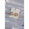 XUPİNG Rose Renk Oval Zirkon Taşlı Burgu Model Küpe 5886
