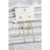 Yıldız Model Gold Renk Pirinç Sallantılı Kadın Küpe 5886