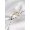 Zirkon Taşlı Pirinç Gold Renk Kadın Yüzük 5886