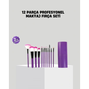 12’li Profesyonel Makyaj Fırça Seti Ultra Yumuşak Sentetik Kıllı