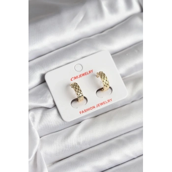 14K Gold Renk Kaplama CM Kadın Küpe 5886