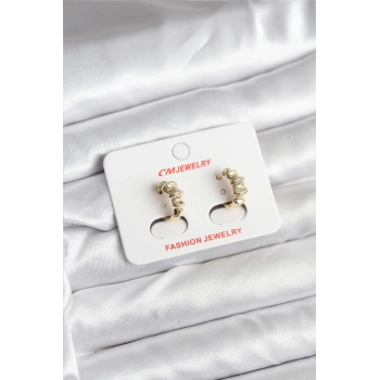 14K Gold Renk Kaplama CM Kadın Küpe 5886