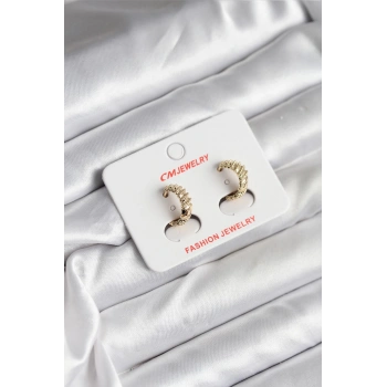 14K Gold Renk Kaplama CM Kadın Küpe 5886