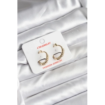 14K Gold Renk Kaplama CM Kadın Küpe 5886