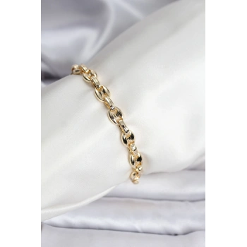 14K Gold Renk Kaplama Kahve Çekirdeği Model CM Kadın Bileklik 5886