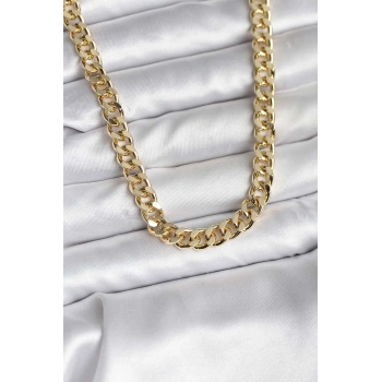 14K Gold Renk Kaplama Kalın Zincir Model CM Kadın Kolye 5886