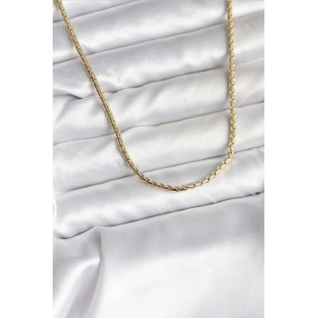 14K Gold Renk Kaplama Zincir Model CM Kadın Kolye 5886
