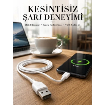 2 Metre Type-C Şarj Kablosu Güvenli ve Stabil Şarj Desteği