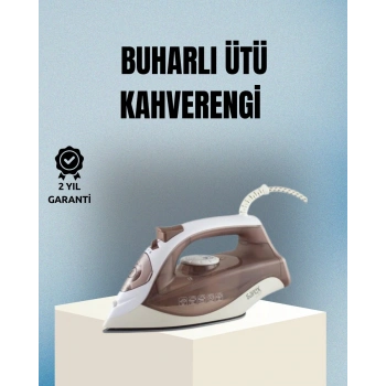 2200 Watt Buharlı Ütü Kahverengi Seramik Taban Şok Buharlı