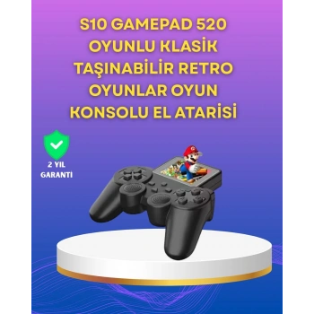 2.4 İnç Ekranlı 500 Oyunlu Taşınabilir Retro Oyun Konsolu Şarjlı El Tipi Mini