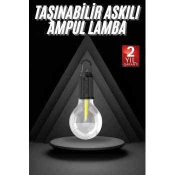 3 Farklı Mod LEDli Şarjlı Asma Kancalı Kamp Lambası Taşınabilir Ampul