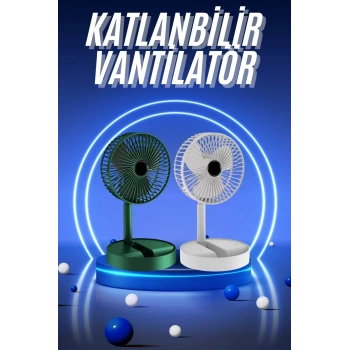 3 Kademe Hız Ayarlı Vantilatör Telefon Standlı Şarjlı Katlanabilir Soğutucu Pervane