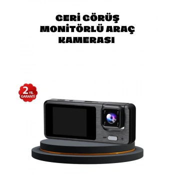 3 Kameralı Araç DVR 1080P Ön + HD Arka + İç Kamera Döngü Kayıt 2’’ Ekran