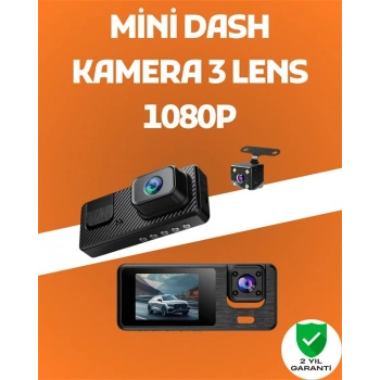 3 Kanallı Araç DVR – Ön + İç + Arka Kamera ile Tam Kapsama Yüksek Güvenlik