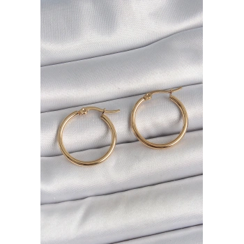 316 Çelik Gold Renk 22mm Kadın Halka Model Kadın Küpe 5886