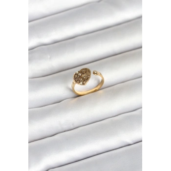 316L Çelik Gold Renk Kalp Model Kadın Yüzük 5886