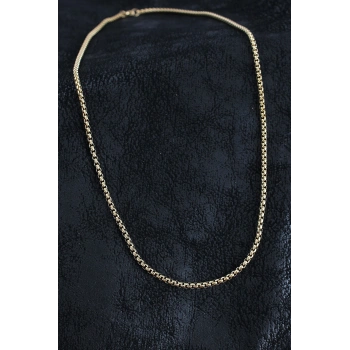 316L Çelik Örme Zincir Model Gold Renk Erkek Kolye 5886