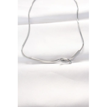 316L Çelik Silver Renk Kolye 5886