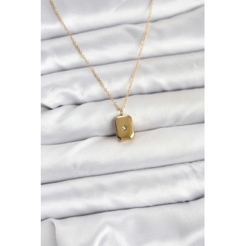316L Çelik Zincir Gold Renk Minimal Kutup Yıldızı Model Kadın Kolye 5886