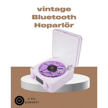 360° Sesli Kablosuz Hoparlör – Retro Tasarım ve Projektör Işığı