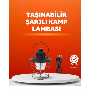 4 Fonksiyonlu Dekoratif Kamp Lambası – Tungsten Ampul USB Çıkışlı