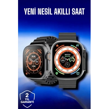 45 MM Gri Kasa Ultra Akıllı Saat Sesli Görüşme Sağlık Takibi Suya Dayanıklı