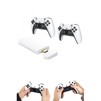 4K HD Görüntü Kaliteli Retro Game Stick 20000 Oyunlu Çift Kollu Beyaz Game Stick