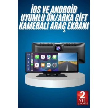 4K Ultra Araç İçi Ön ve Arka Kameralı Ekran HD 2 Kameralı Torpido Üstü Araç Multimedya