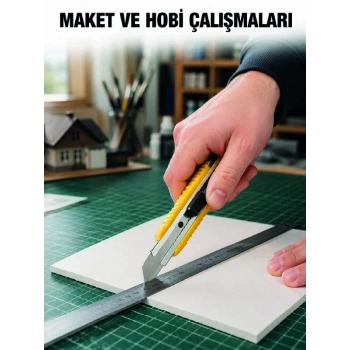 5 Adet Metal Falçata Seti Ergonomik Saplı Çelik Maket Bıçağı Koli Ambalaj PVC Kesici