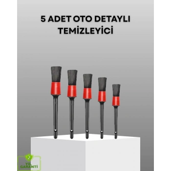 5 Parça Detay Temizlik Fırçası Seti Jant Motor Havalandırma İç Dış Temizlik