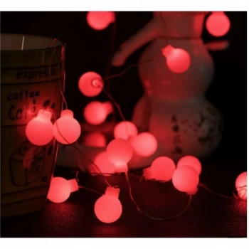 5m 28 Led Kırmızı Işık Şeffaf Kablo Fişli Eklemeli