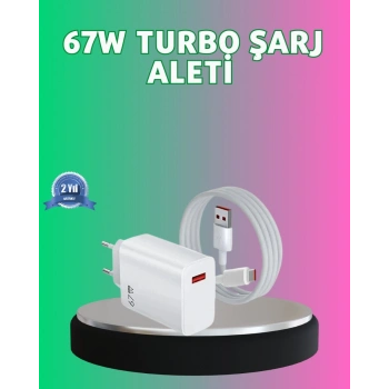 67 Watt Güçlü Turbo Şarj Aleti Samsung Note 10 Note 20 Uyumlu
